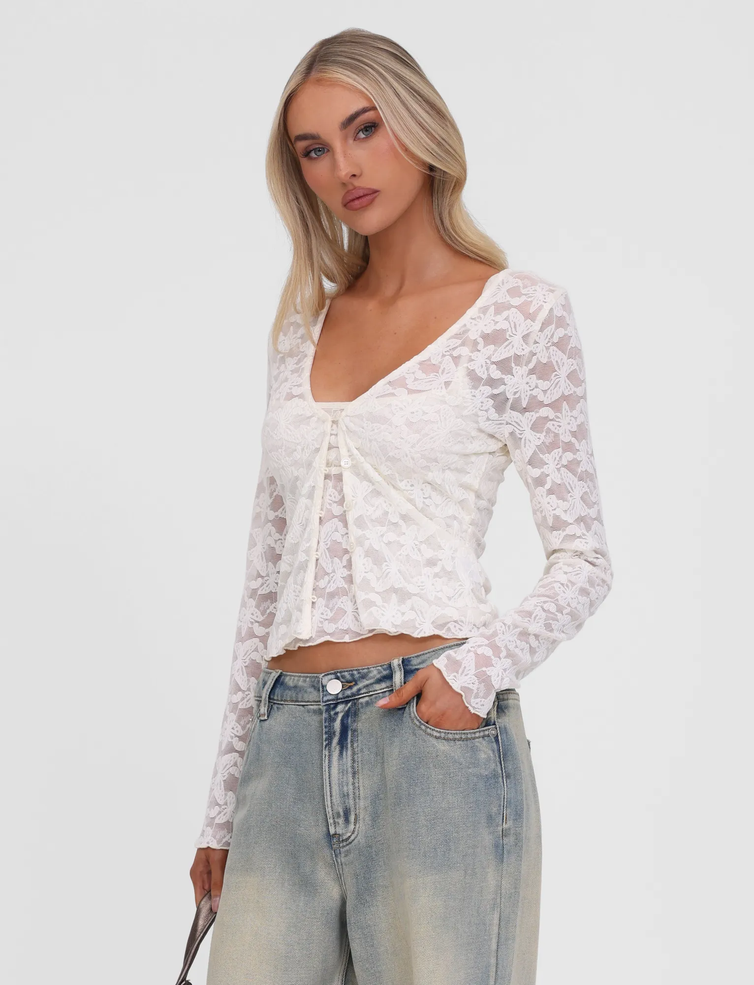 GIULIA 2PC TOP - IVORY LACE ThermalLining UltraSoftInterior