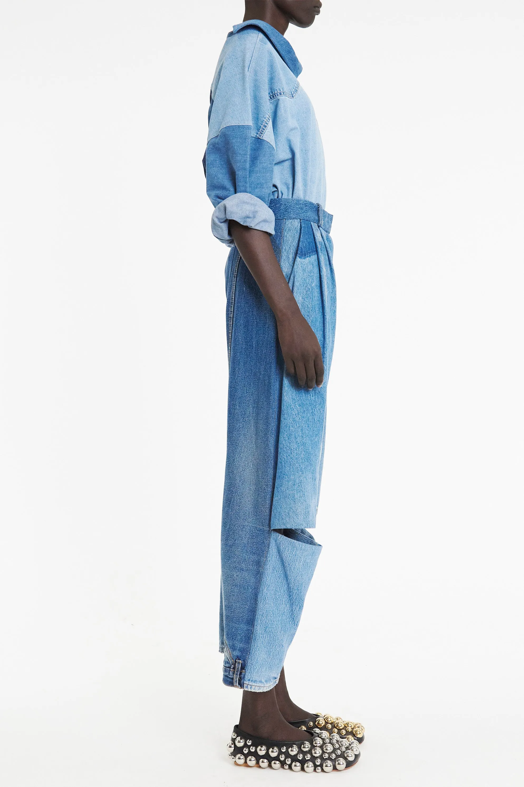 Upcycled Denim Jeans Blue Spring Attire Stretch Comfort