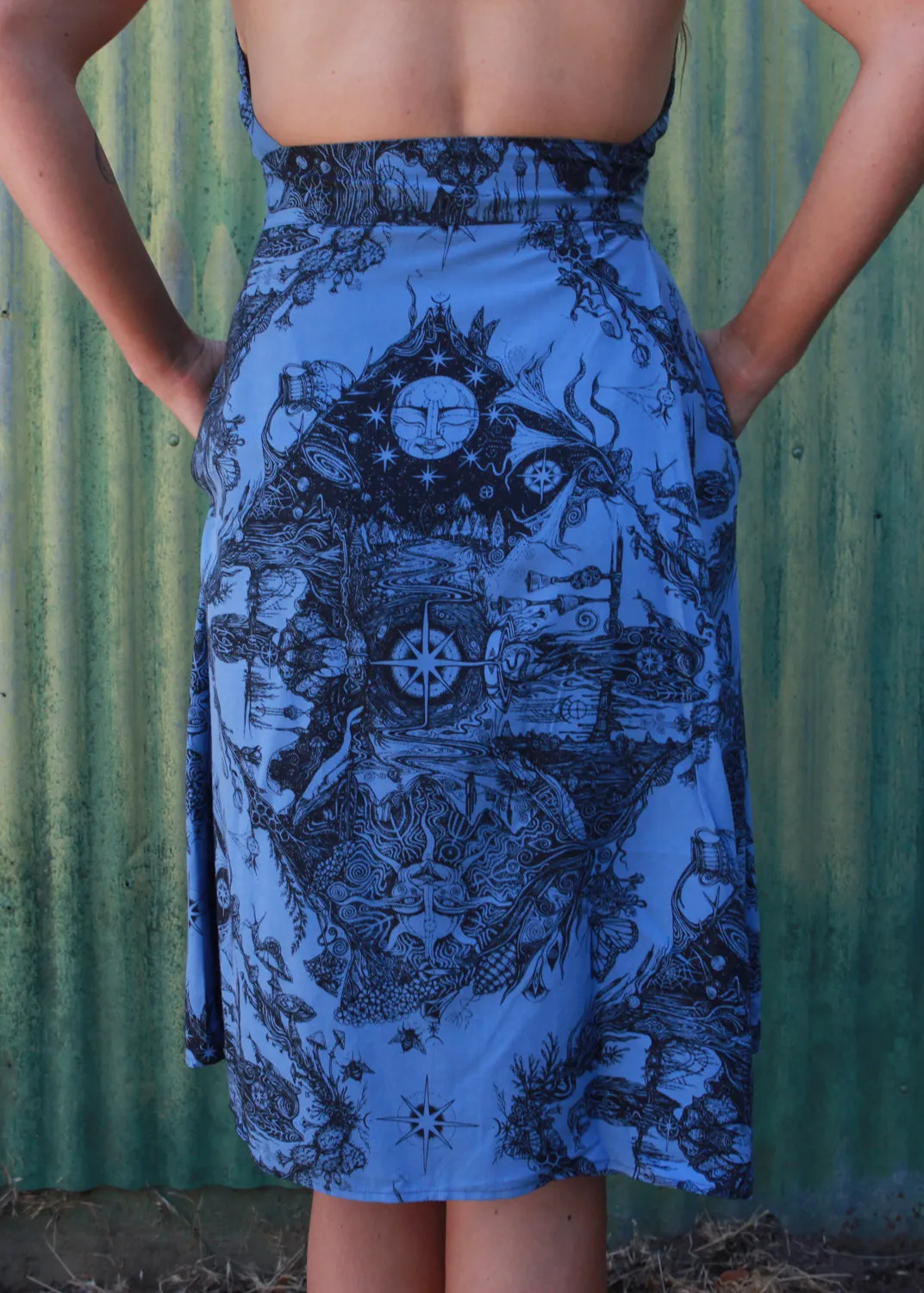 Monroe Dress in Earth Worship Garden Scene