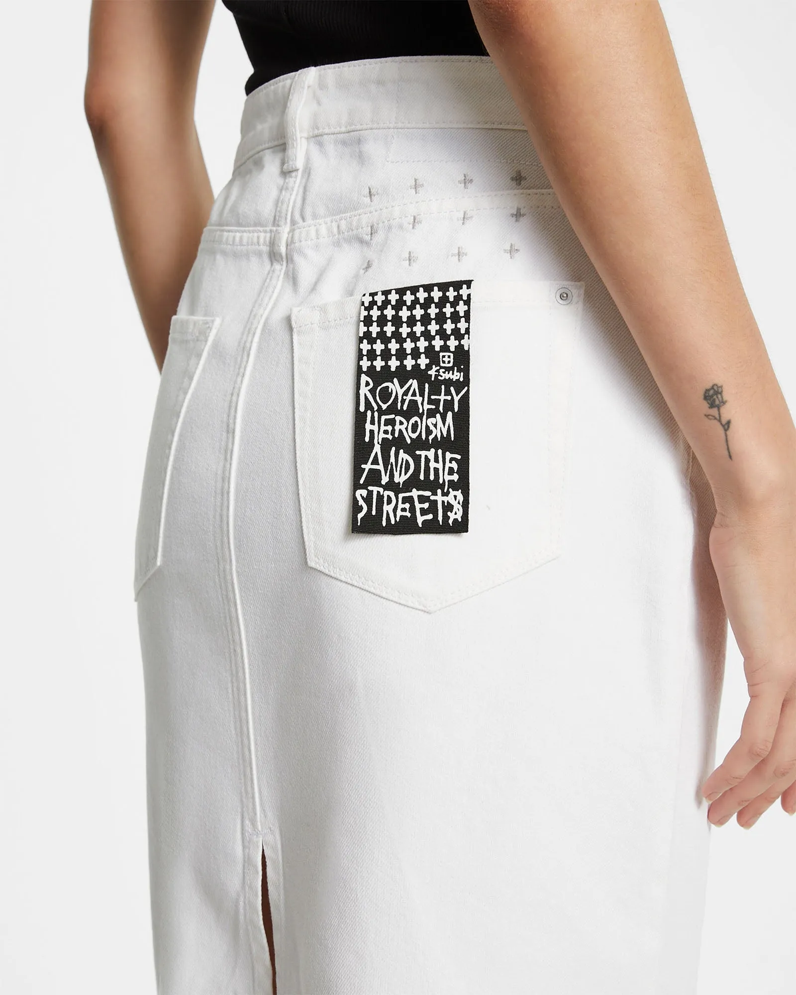 Effortless Layer GRADUATE MIDI SKIRT BLANC