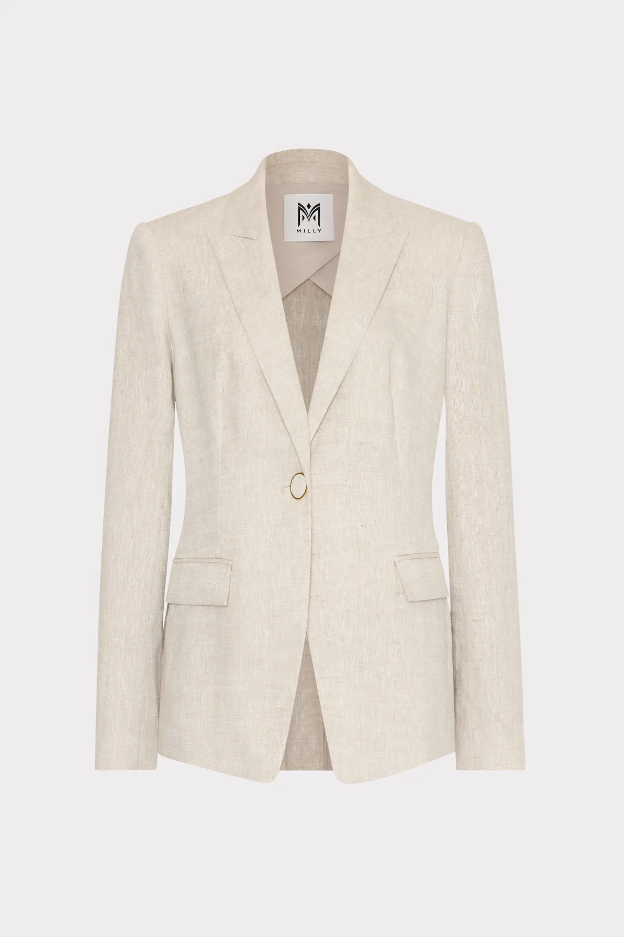 MultiLayer Stitching RecycledBlend Alexa Linen Blazer