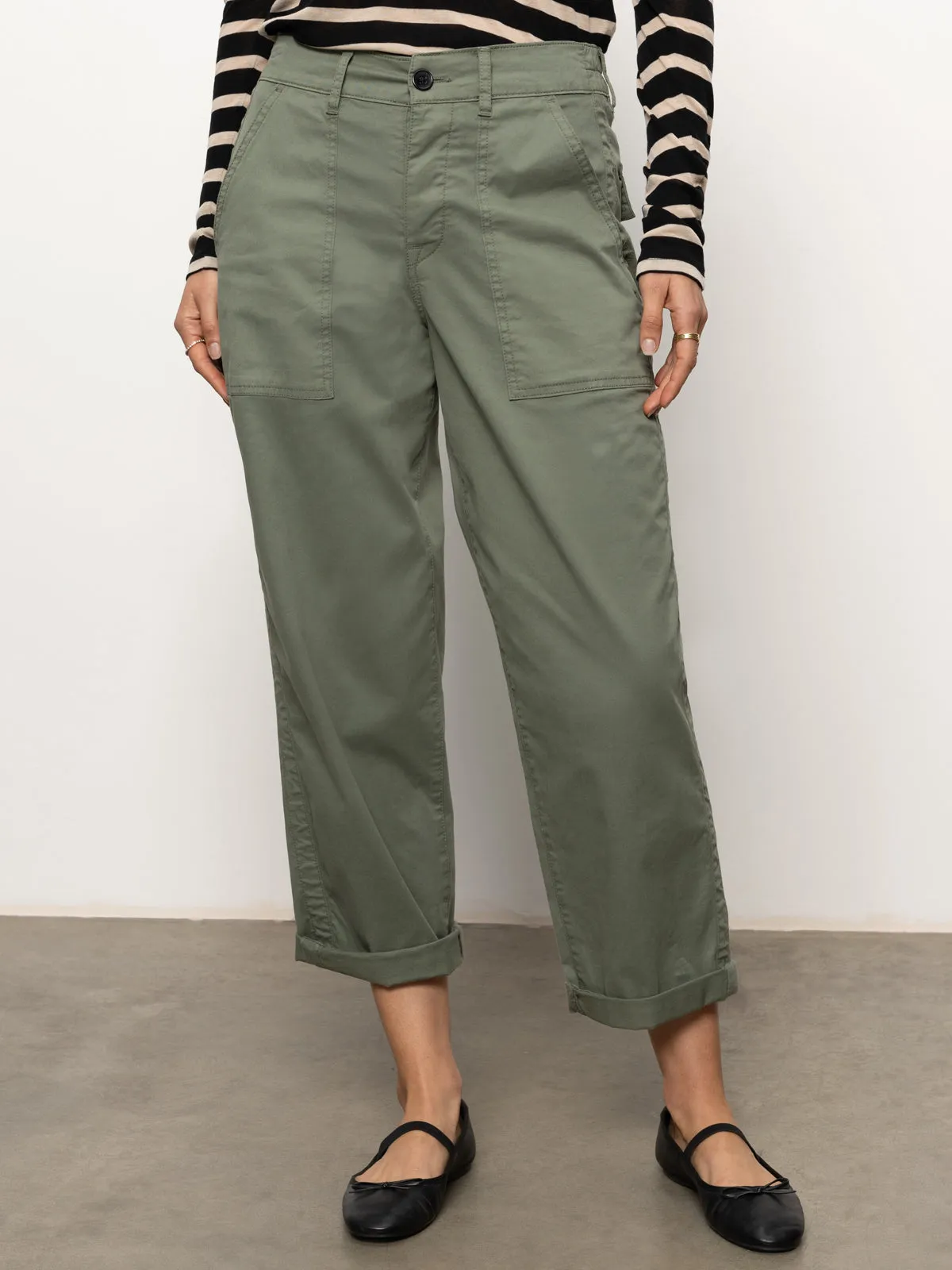 Chic Style Cruiser Chino Semi High Rise Pant Dark Spruce