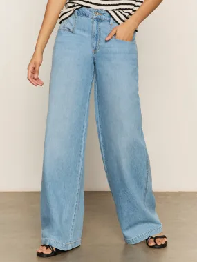 Moisture wicking Highland Wide Leg Standard Rise Jeans Sail Away