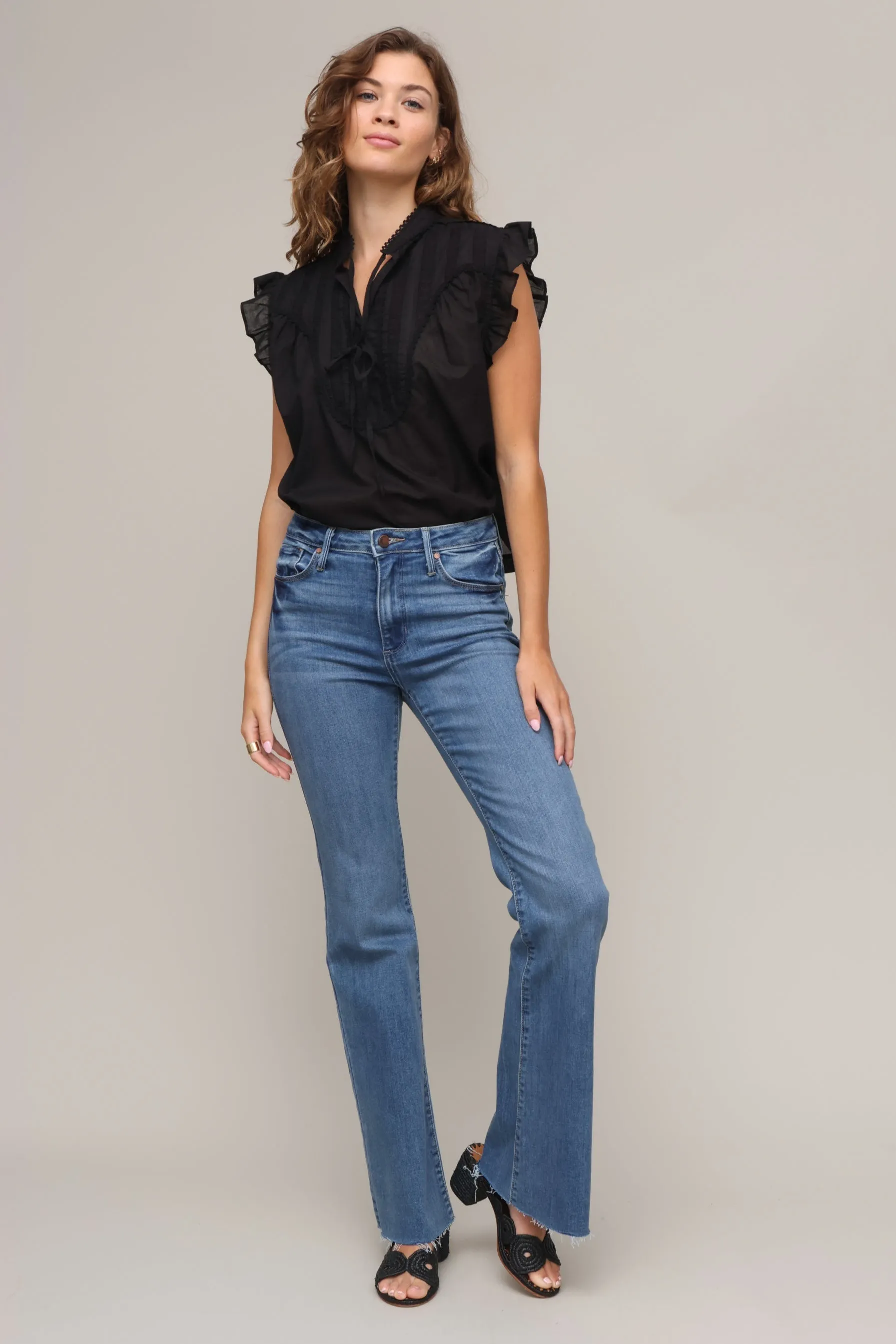 High Rise Scissor Cut Flare Street Vibe Comfy Option