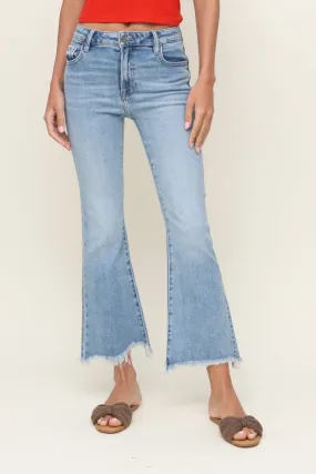 elastic waistband Relax Mode Happi Frayed Hem Crop Flare