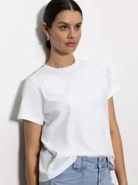 Crew neck classic Modern innovation Rose Perfect Tee White