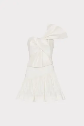 Draped Layer Lightweight-Layer Harley Bow Taffeta Mini Dress