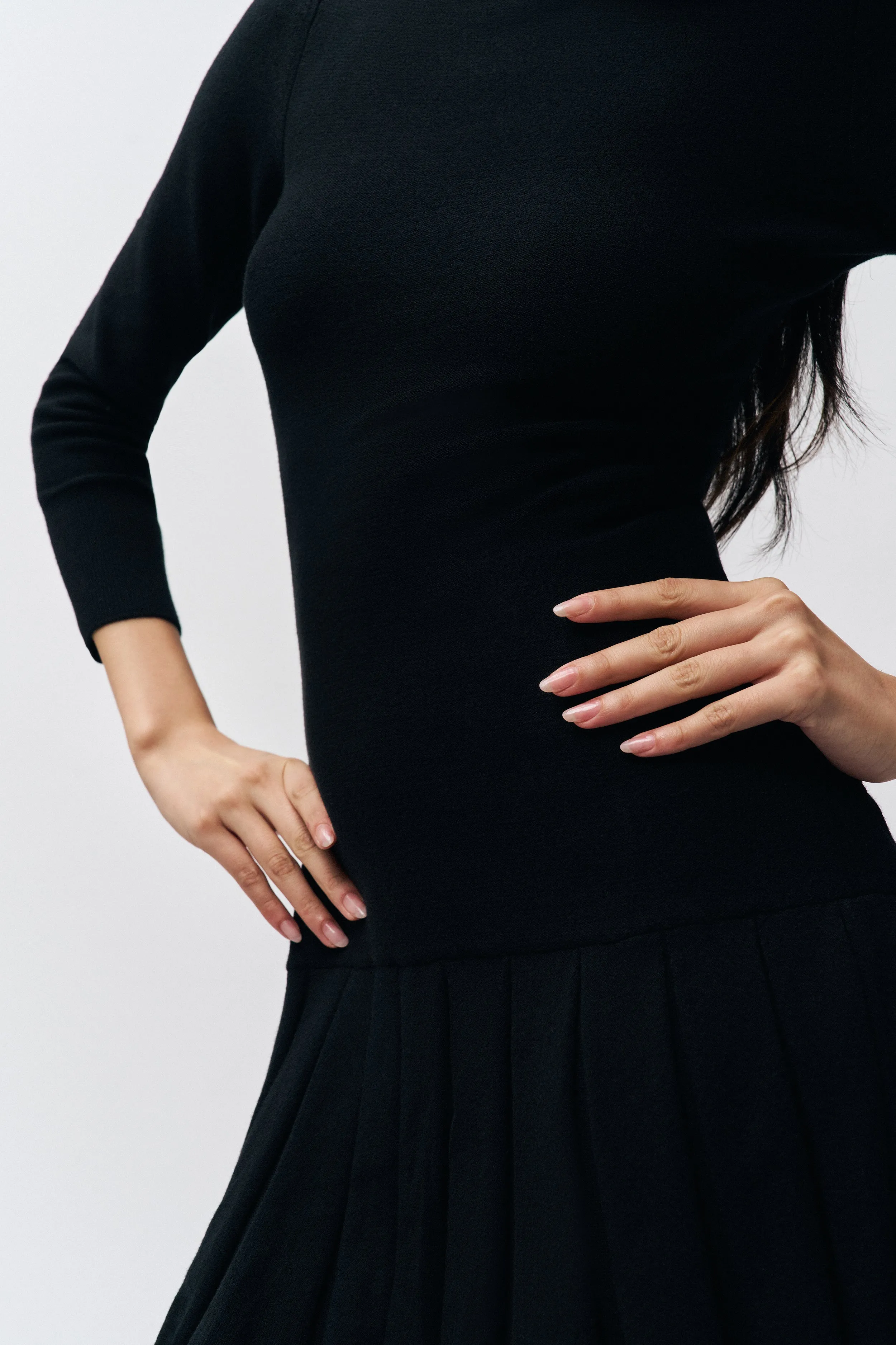 Hart Dress Double Layered Collar Cozy Look