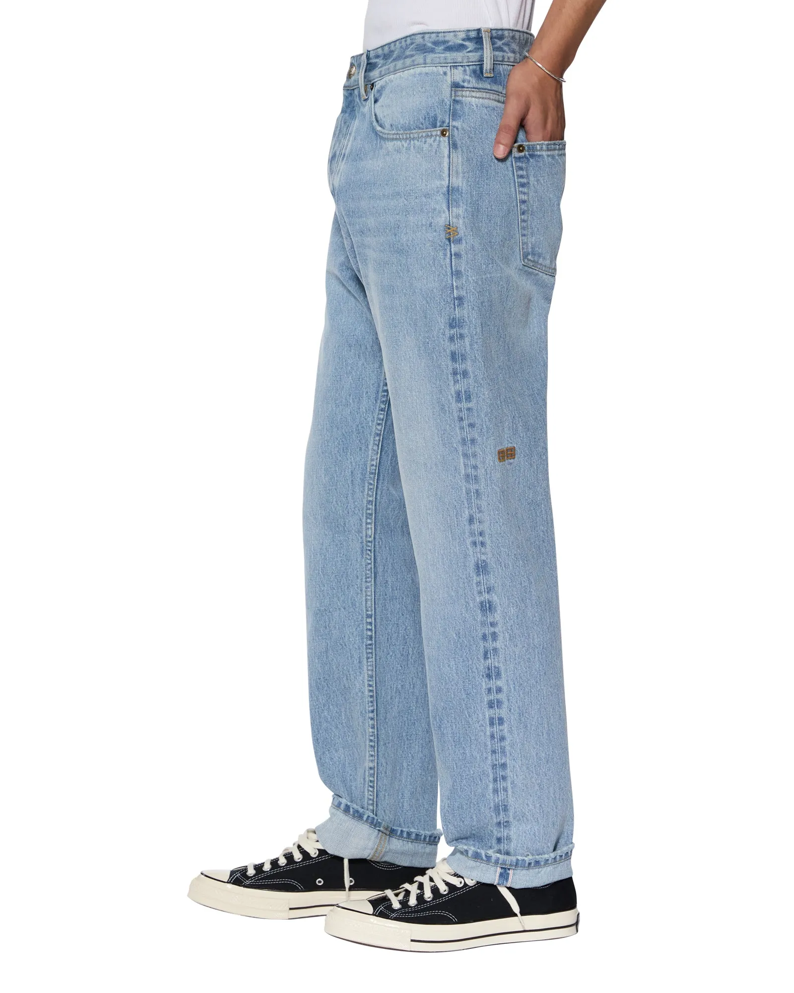 Eco Friendly Chill Outfit Road Trip HAZLOW SELVEDGE SYDNEY BLUE