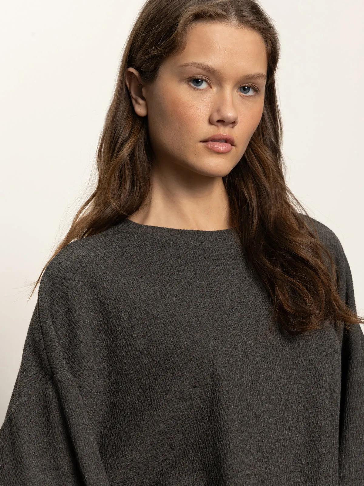 Dawn Swim Soft Touch Swim Hearthside Popover Top Heather Ink