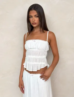 ASHLYNN TOP - WHITE ConvertibleCollarSystem Brushed Inner Layer