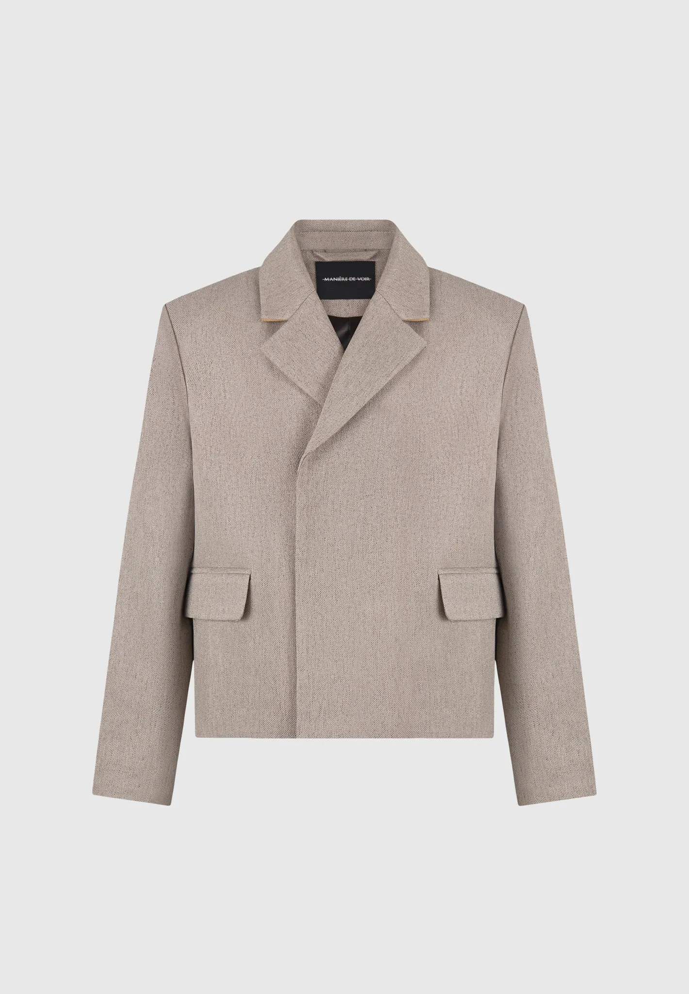 Hector - Double Breasted Tailored Cropped Blazer - Taupe Adjustable Waist System