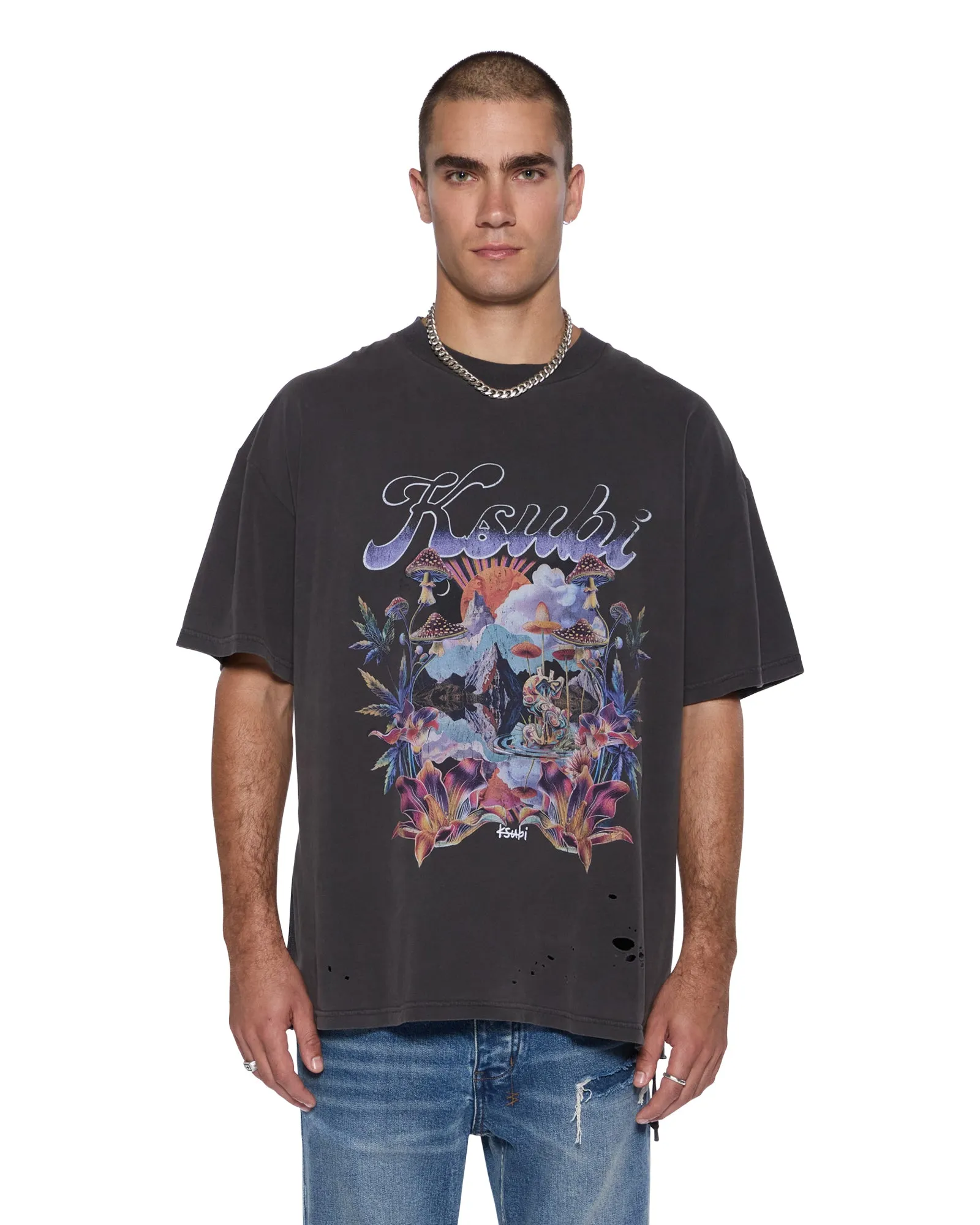 HENDRIX EKCESS SS TEE OLD BLACK Sporty Comfort Abstract mystery