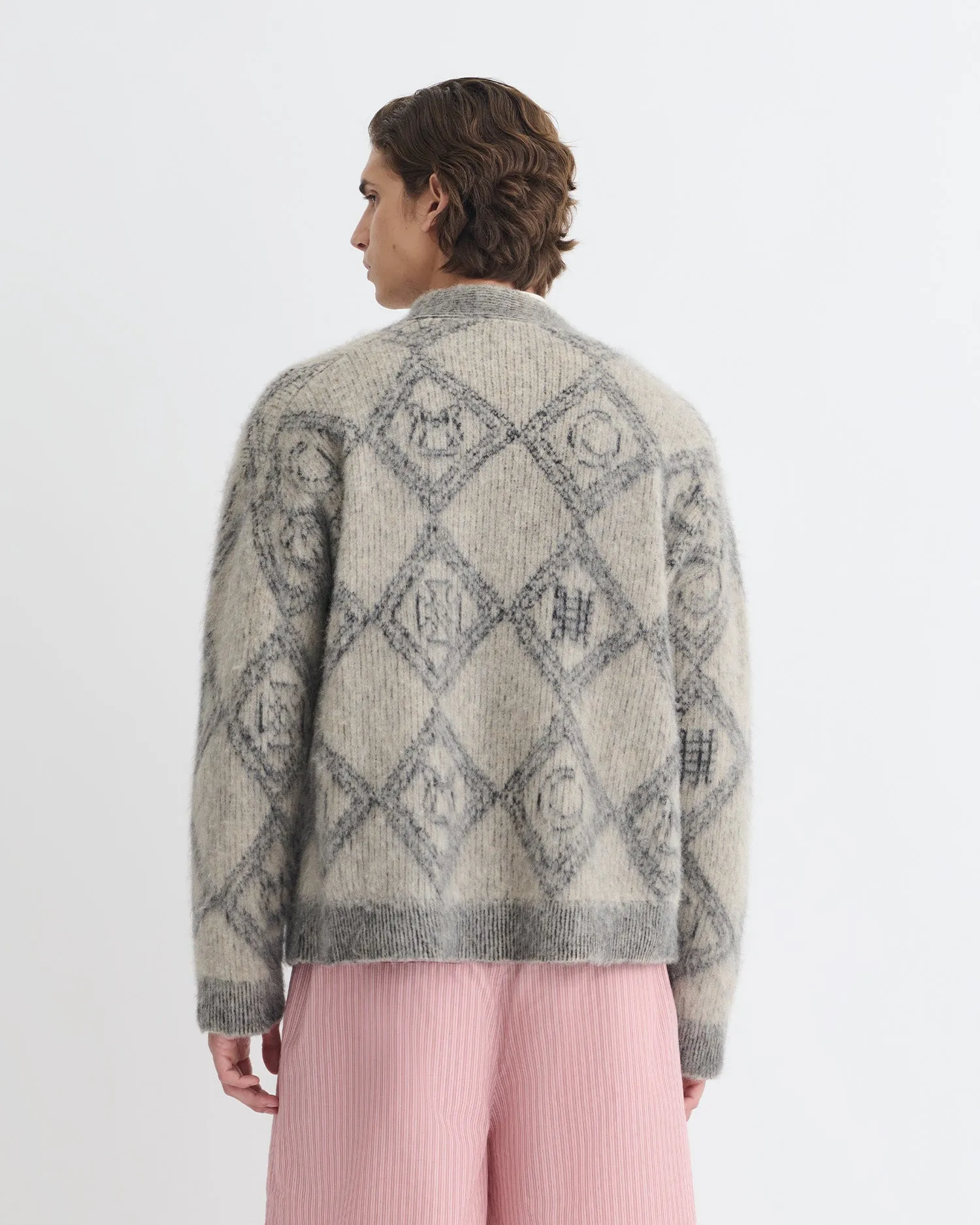 Daily Piece Indoor Layer Henri - Brushed Alpaca Cardigan - Symbol Tile Oat