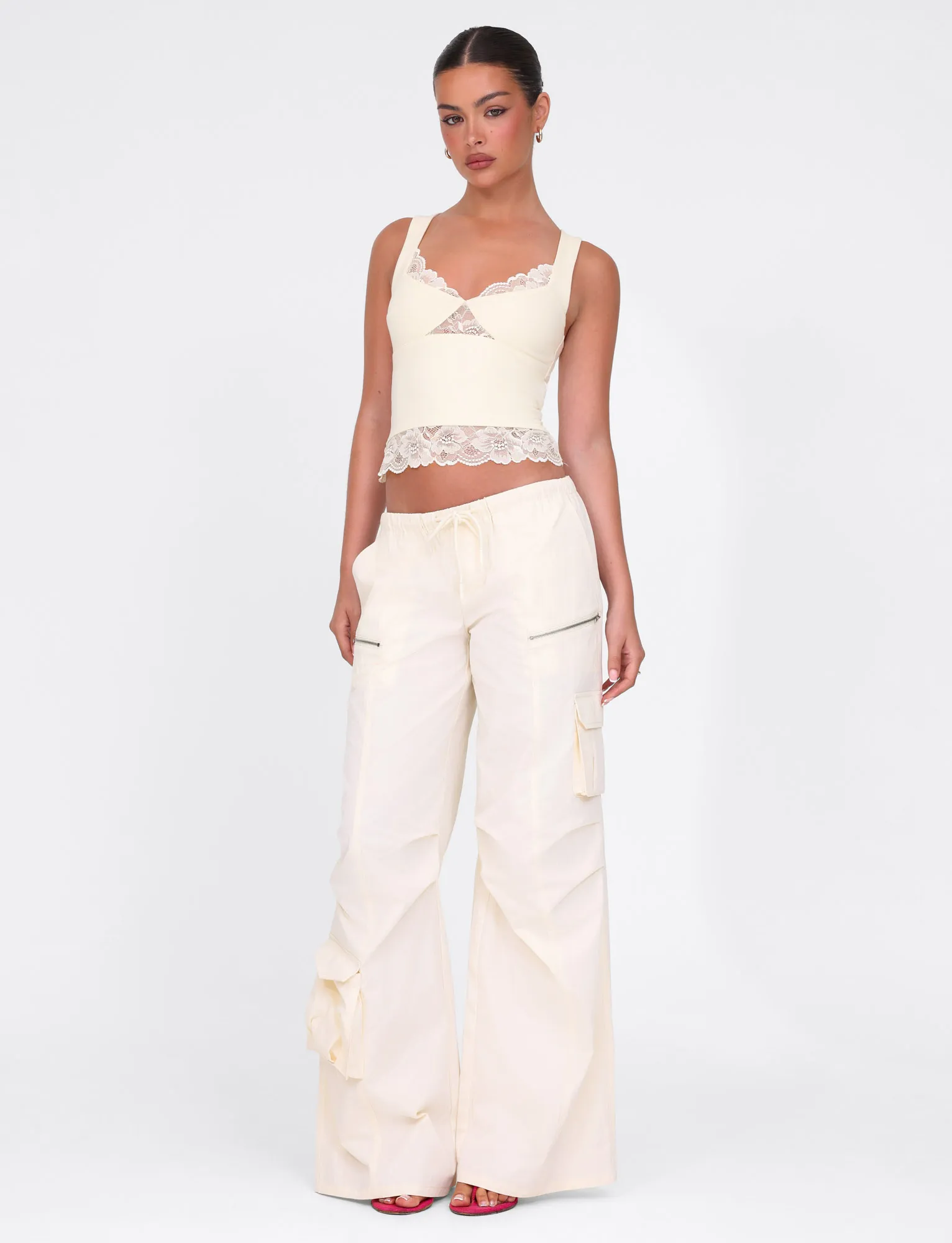 HERMIONE PANT - YELLOW : BUTTER : SOFT BUTTER Structured Hemline