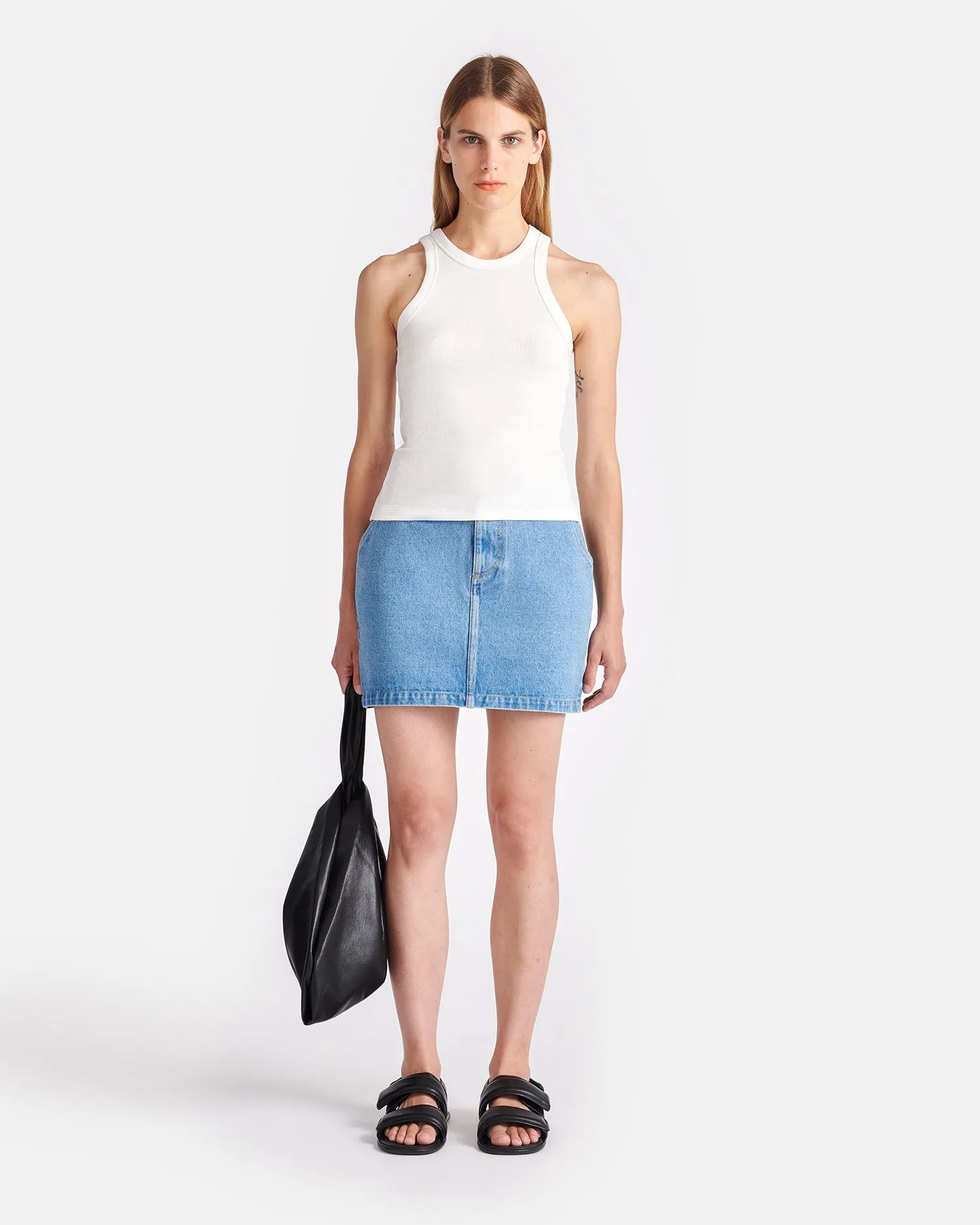 Fade Resistant Finish Herve - Ribbed-Jersey Tank Top - Off White