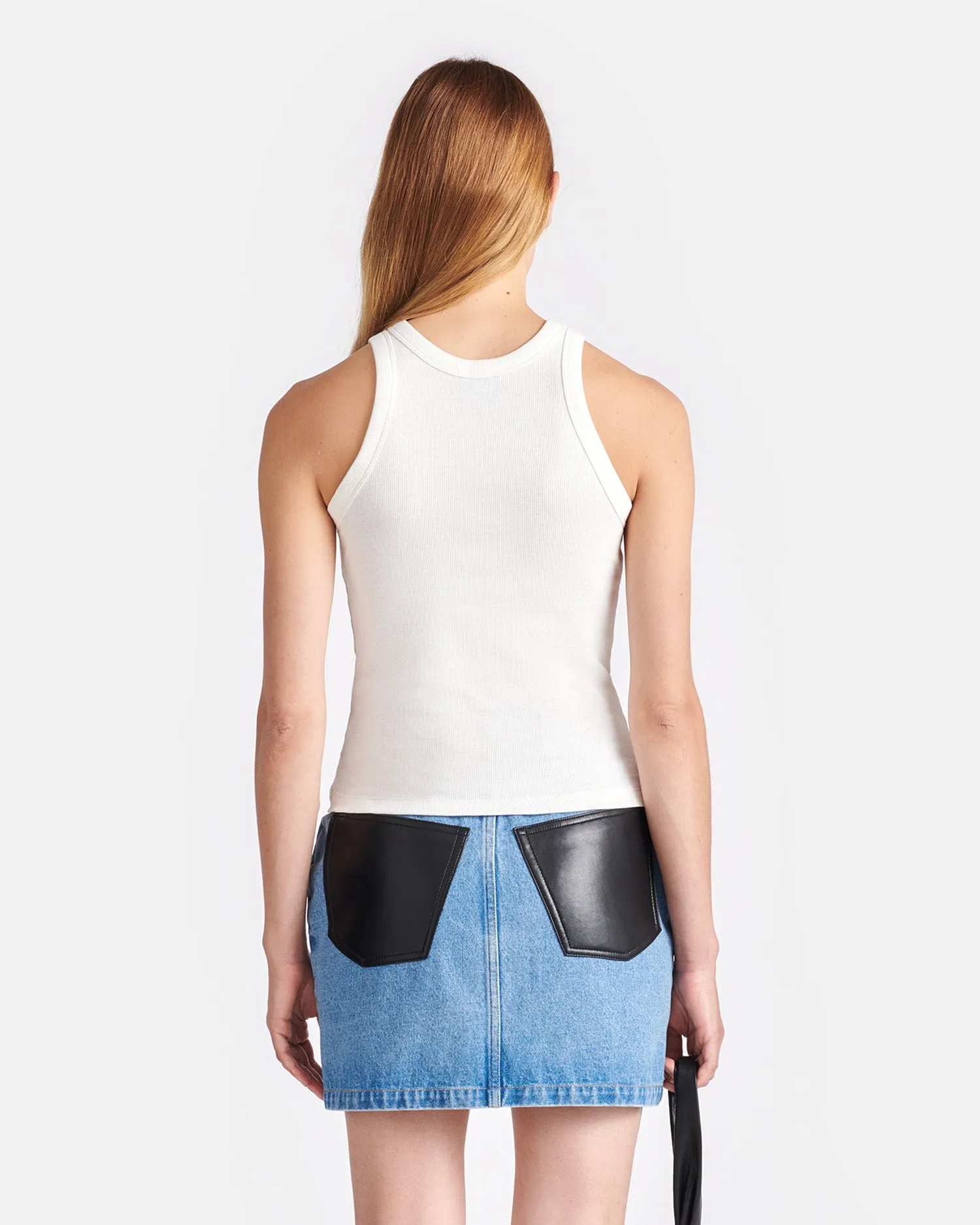 Versatile Base Layer Herve - Ribbed-Jersey Tank Top - Off White