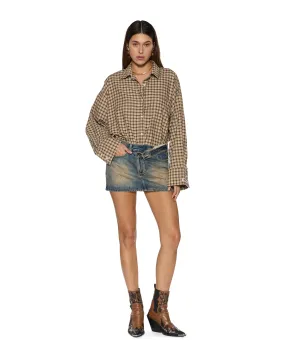 BreathableMaterial ASTRA LS SHIRT TAN PLAID