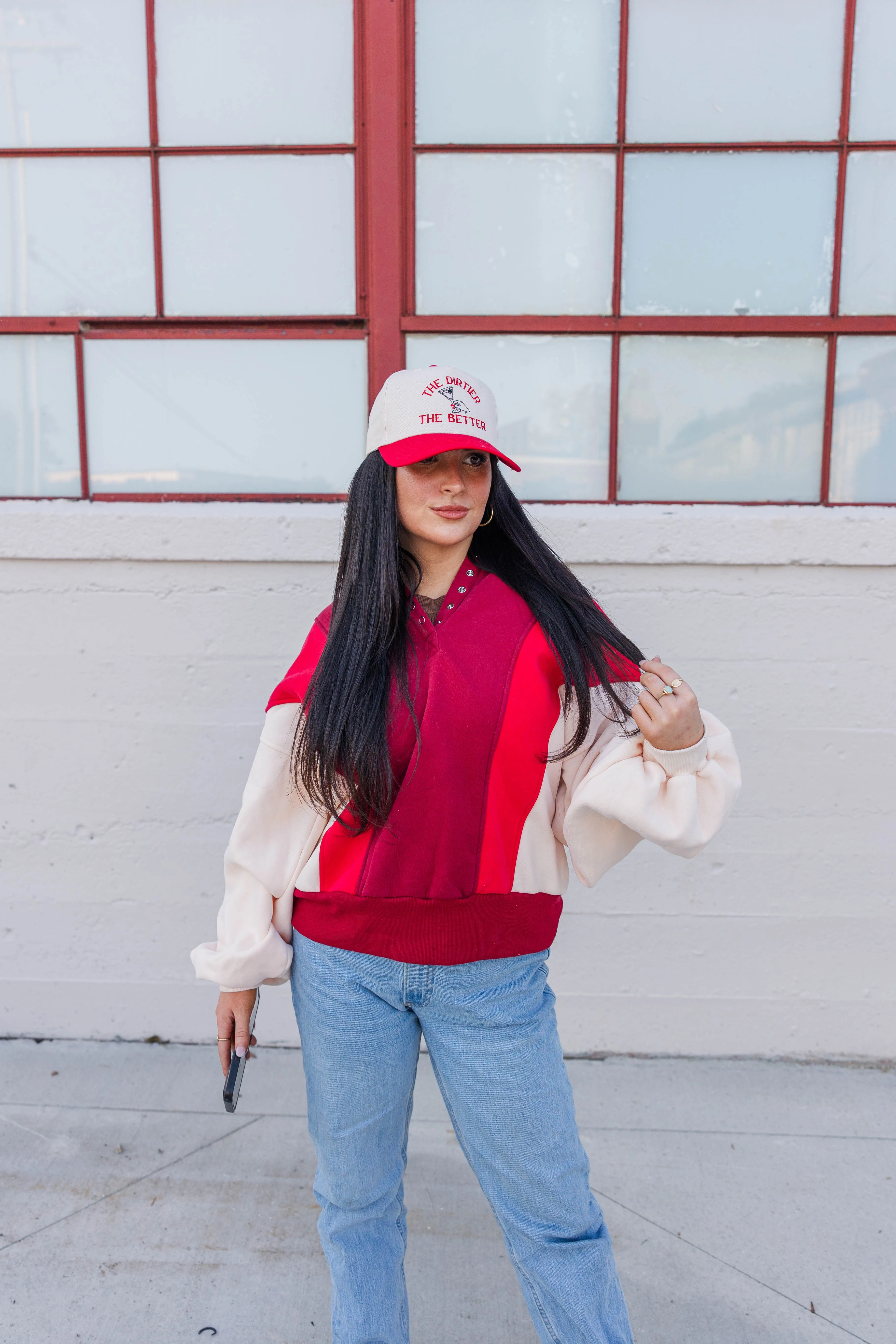 Tagless Labeling Stretch Comfort Emma Colorblock Sweatshirt