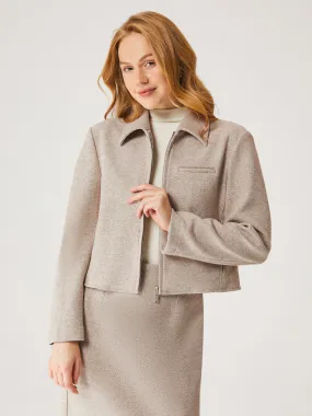 Multi Way Adjustable Fit DurableStitching Full-Zip Cropped Jacket