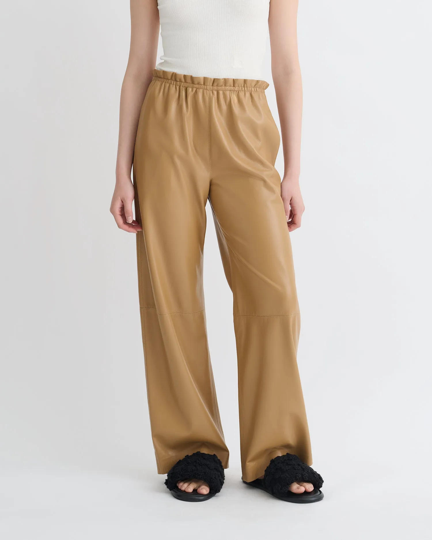 Geb - Okobor? Alt-Leather Pants - Oak All Purpose Durable Hem