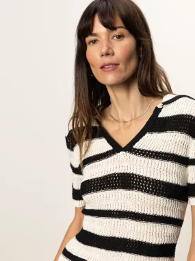 Knitted Collared Top Black Chalk Minimalist fashion City Smart