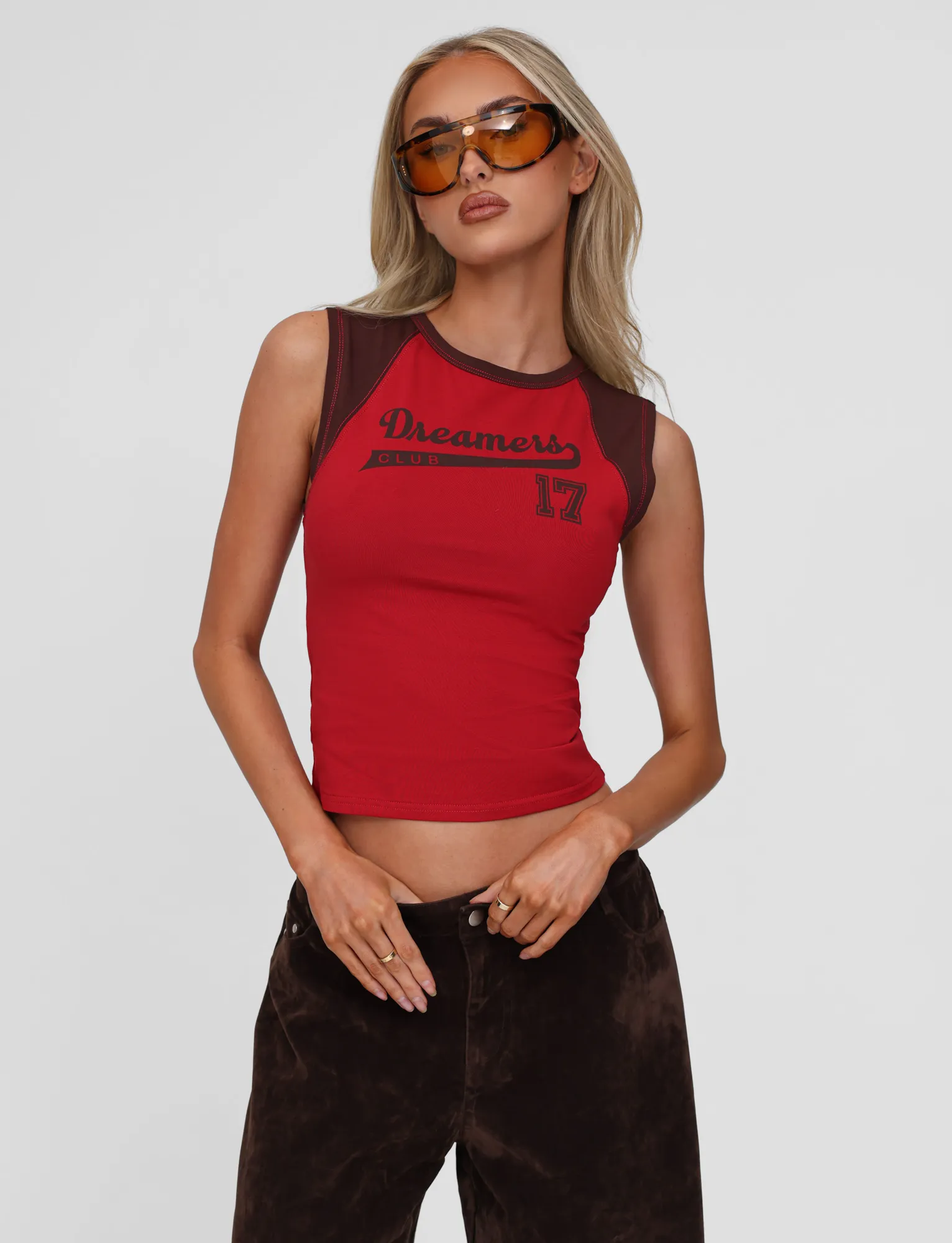 Garment Washed Finish Active Wear FIERA TEE - RED