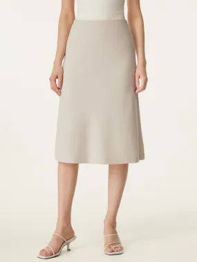 A-line Midi Skirt with Pockets Soft Feel High-rise waist