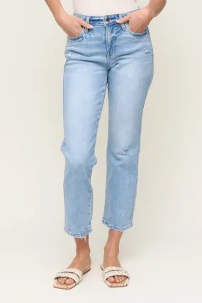 High Rise Straight Leg Travel Ready Contoured Panel Design