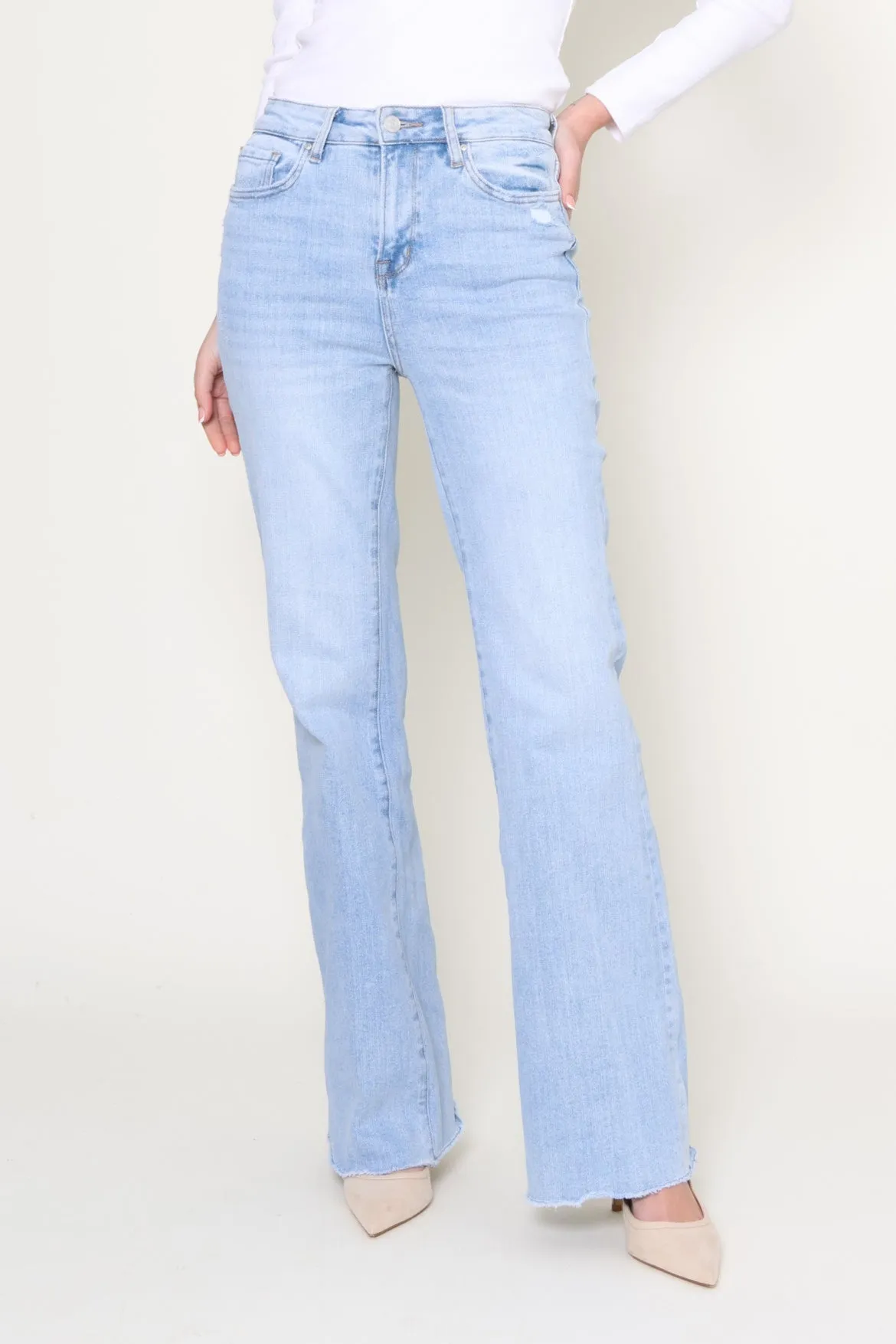 BreathableLining Stay Fresh High Rise Vintage Flare - Stone Wash