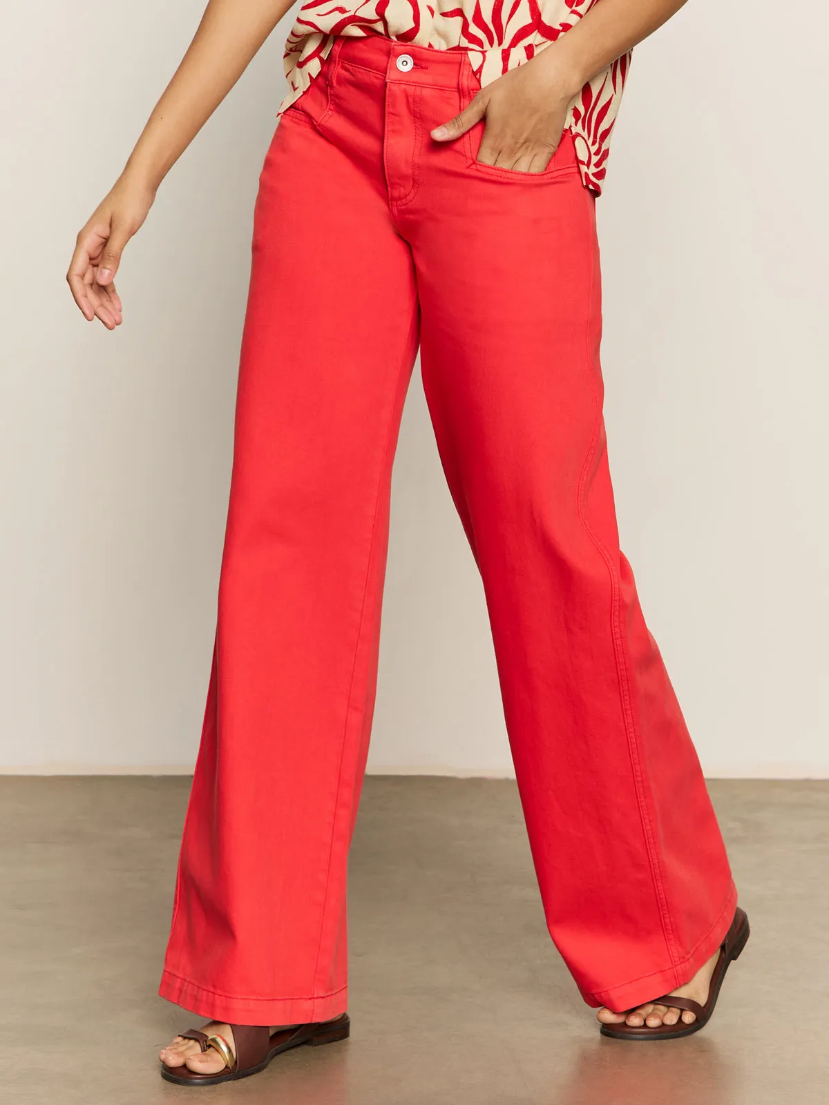 Slip Resistant Highland Wide Leg Standard Rise Pant Cayenne