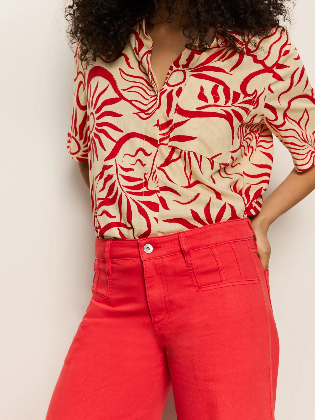 LowProfileTopstitching Fashion Comfort Wear Highland Wide Leg Standard Rise Pant Cayenne