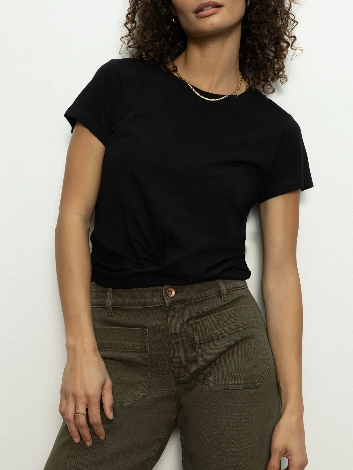 Highstreet Tee Black Wrinkle Resistant Weave Mesh Panel Details