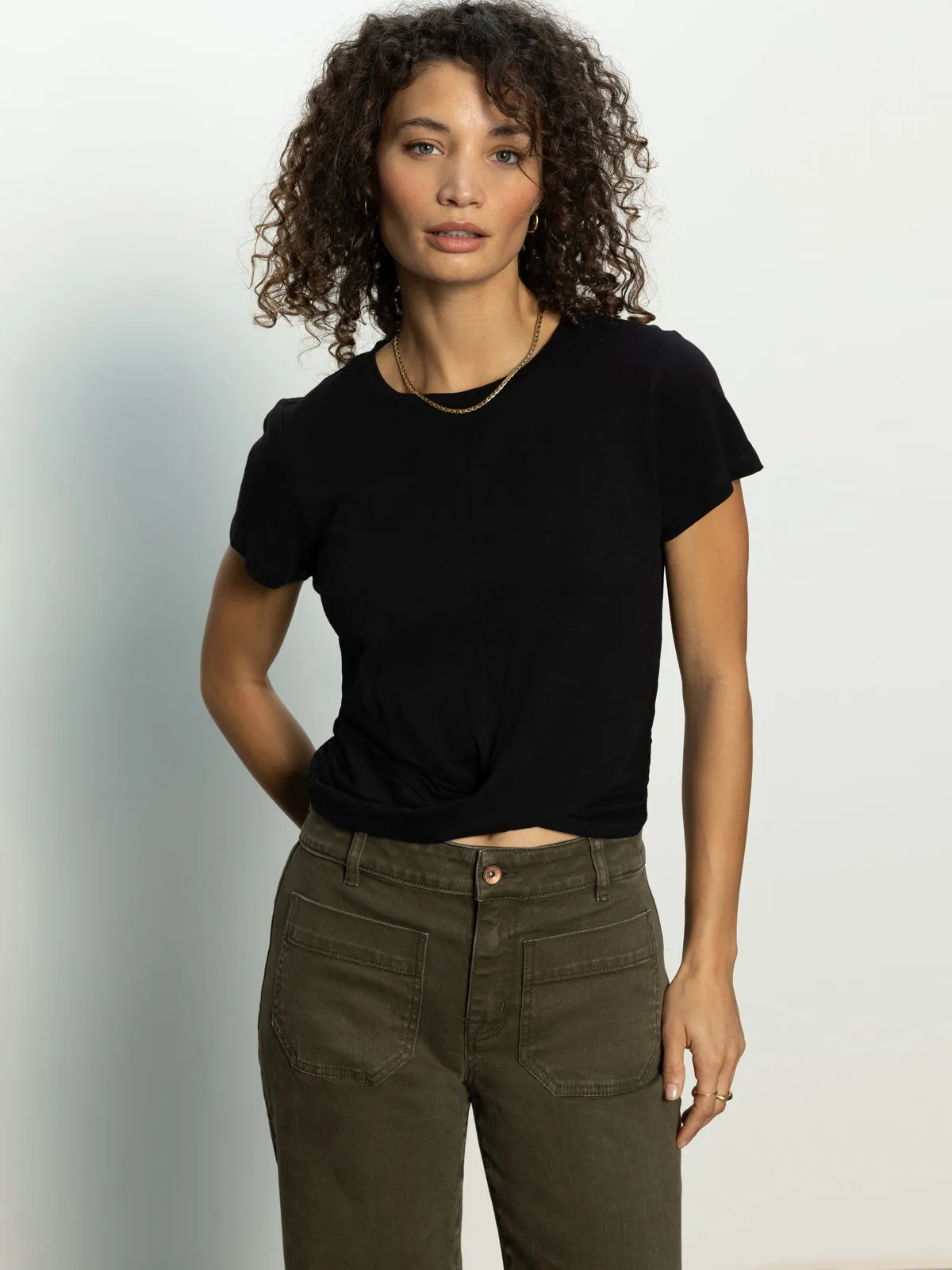 stain resistant coating Relaxed fit style Highstreet Tee Black