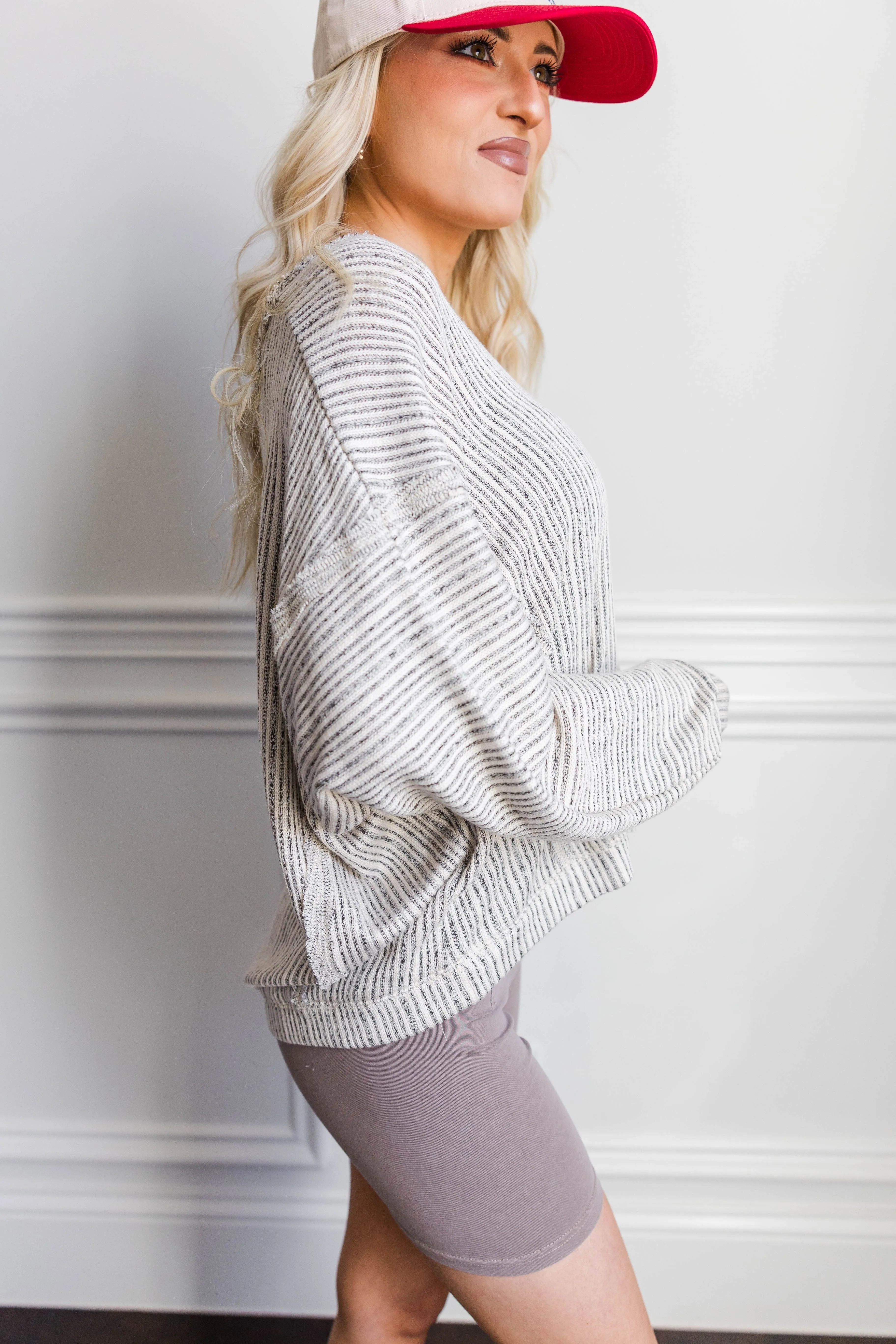 Hillsboro V Neck Sweater- Ivory Anti Pill Surface