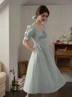 Field Fresh Remi Square Neck Stripe Cotton Dress