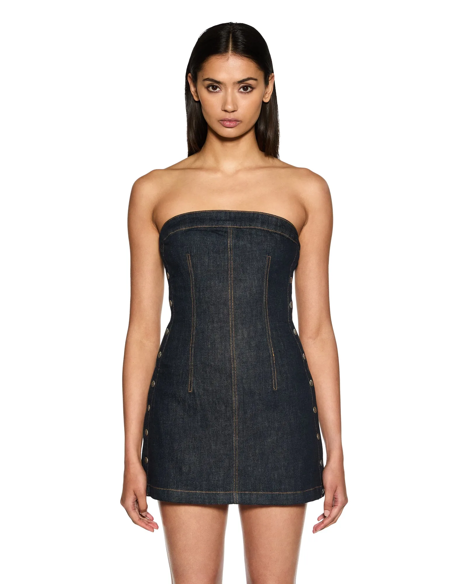 Textured Surface High-Fashion HOTLINE DRESS ORIGINAL SNAPS