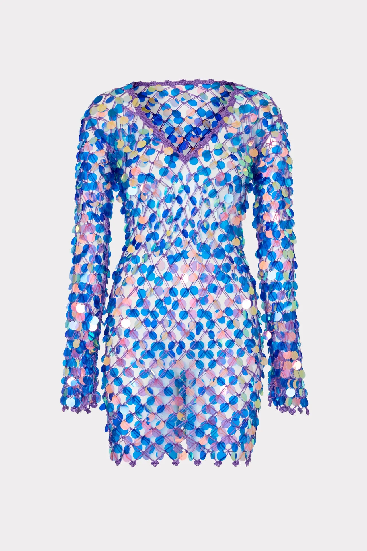 Sequin Crochet Mini Dress Non Chlorine Degradation