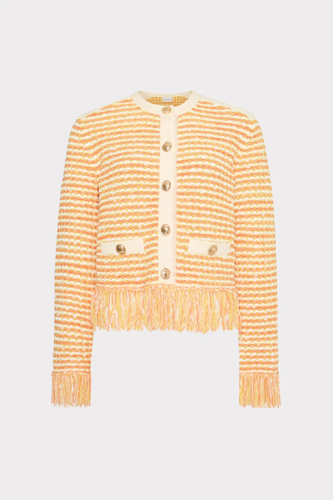 Textured Fringe Trim Cardigan FrictionResistant Edges