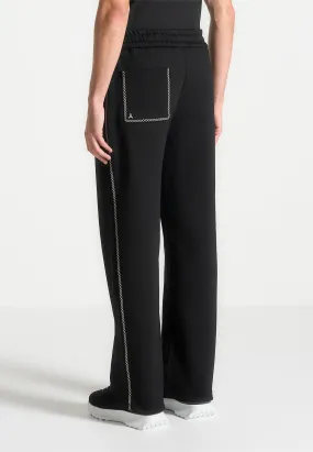 Marcel - Whipstitch Regular Jogger - Black Hypoallergenic Fiber Textured Weave