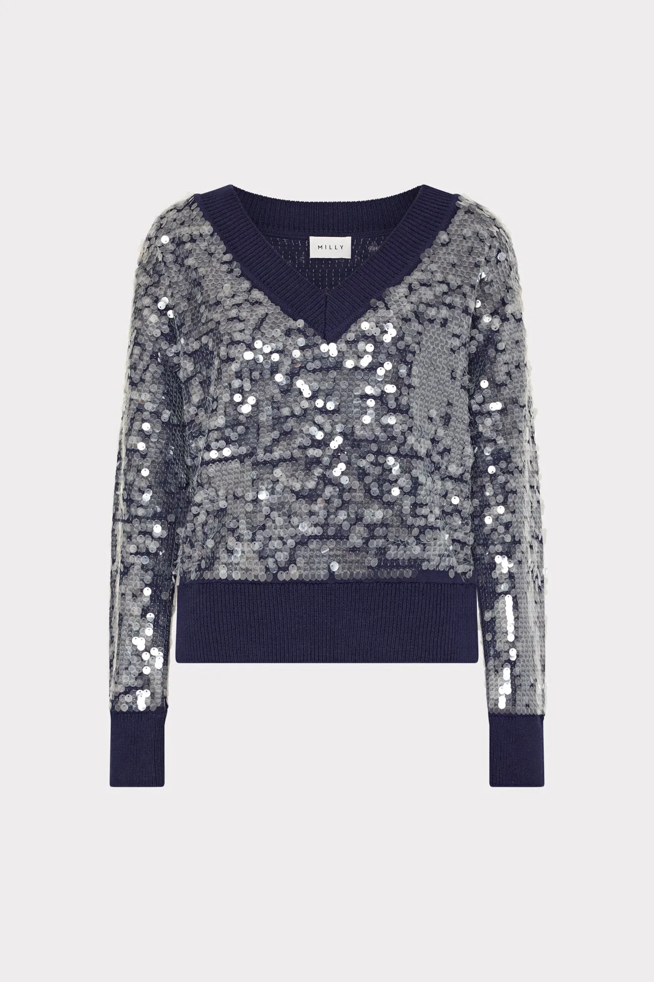 Ilaria Sequin V-Neck Sweater SnagResistant Fabric