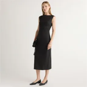 Inari Cotton Twill Boat-Neck Dress Cute Touch Quick Outfit