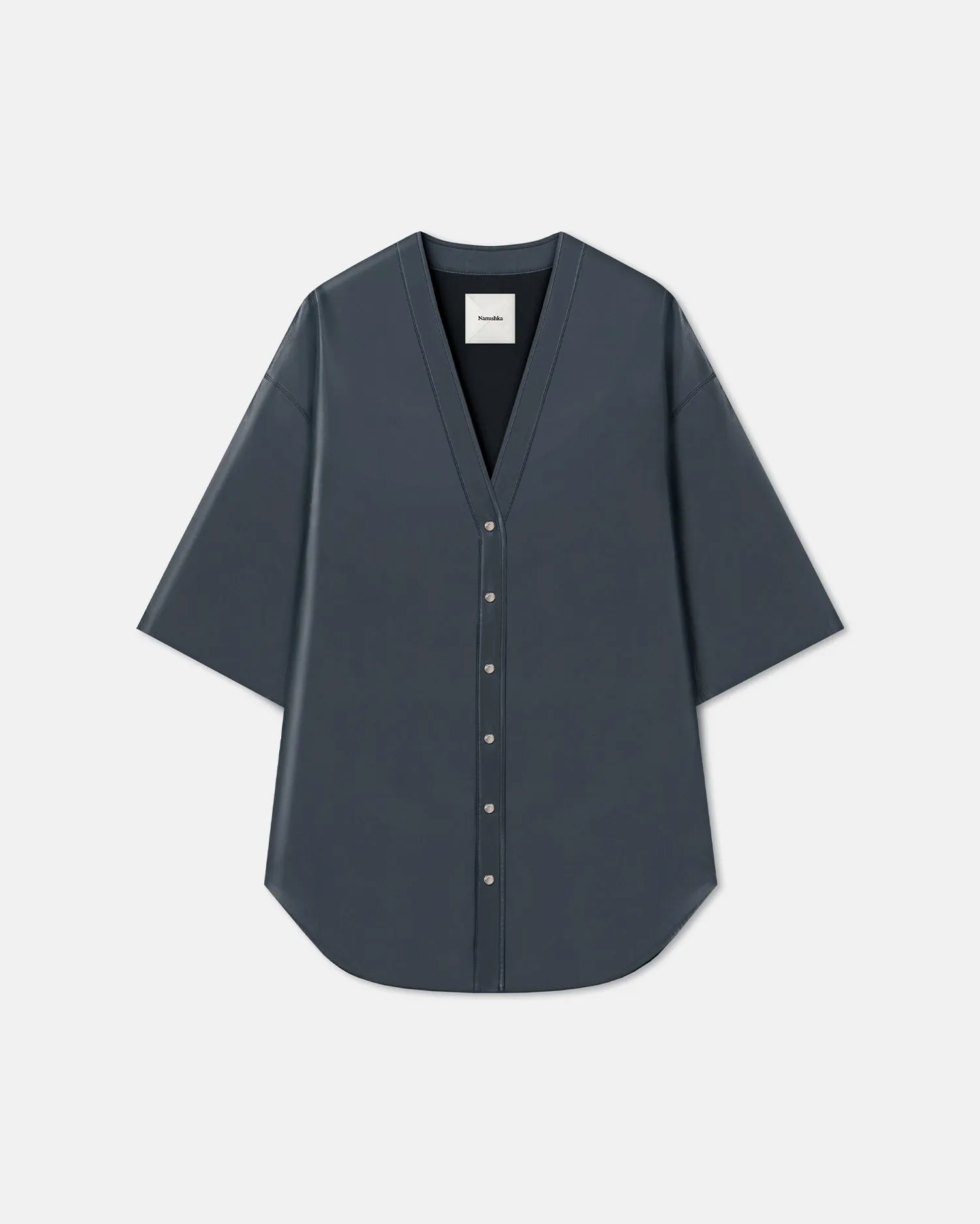 Ingar - Okobor? Alt-Leather Mini Dress - Steel Blue FlexibleSole