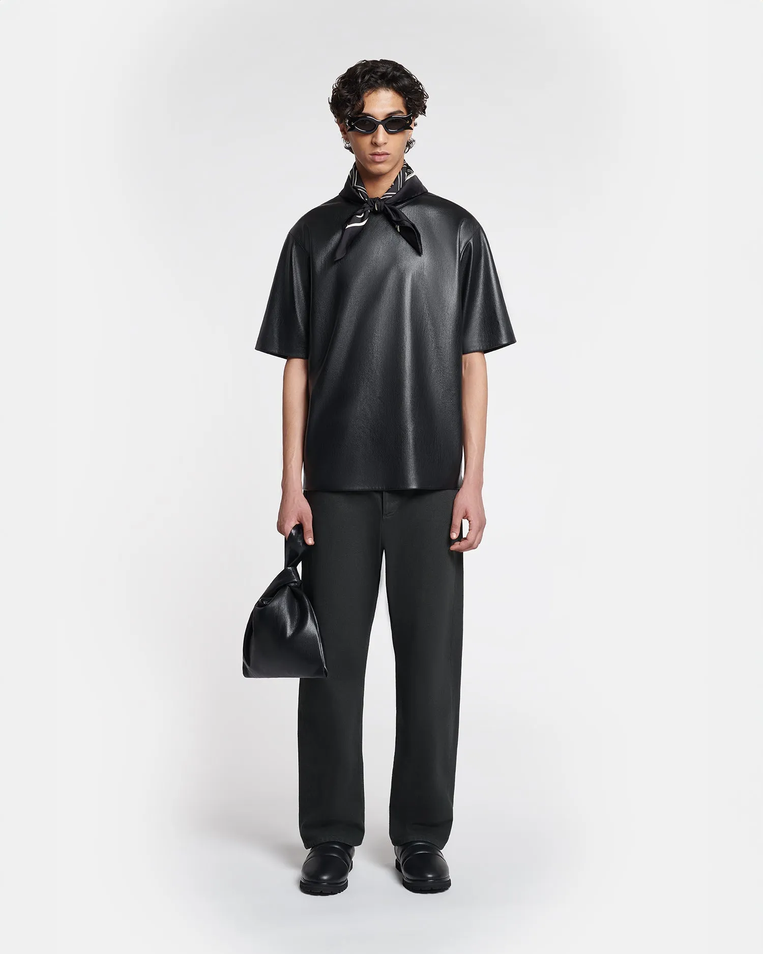 TaglessCollars BreathableMeshPanels Isaac - Okobor? Alt-Leather T-Shirt - Black