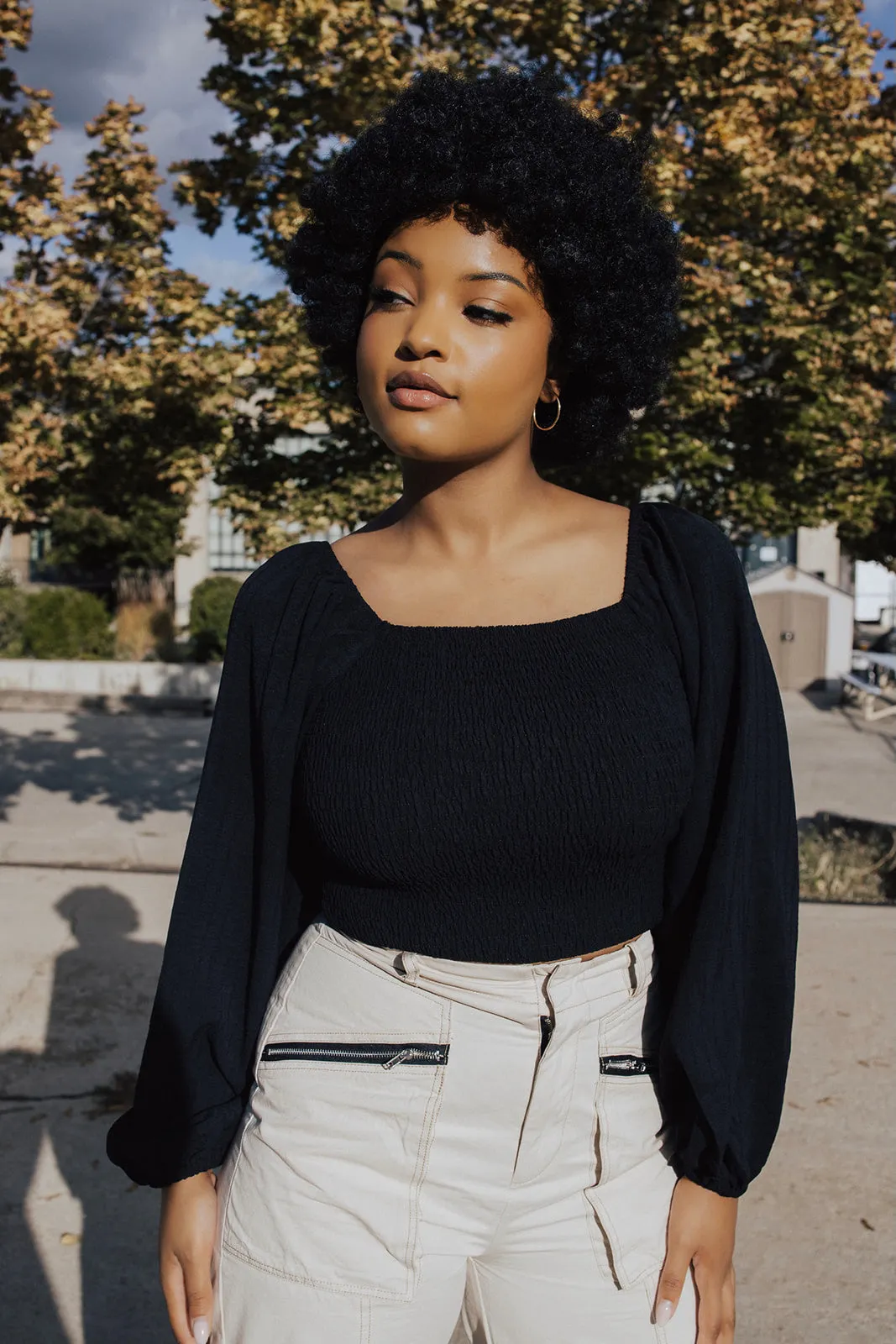 RaglanSleeve Isabella Smocked Puff Sleeve Crop Top - FINAL SALE