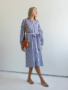 Ischia Navy Stripe Dress Wrinkle-Resistant Comfy Layers