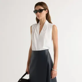 Jae V-Neck Sleeveless Blouse Raw Edge Detail