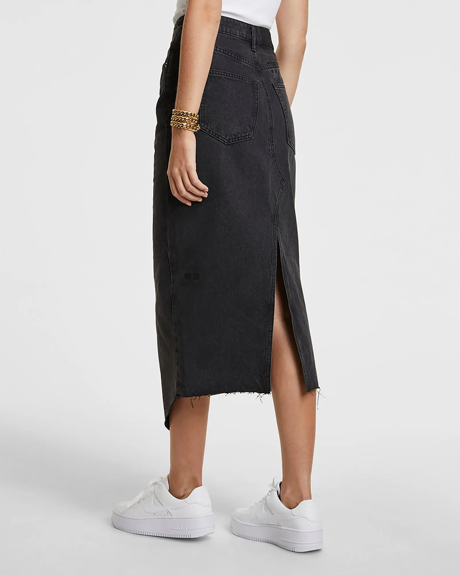 anti static Simple Comfort JAGGED SKIRT DOWNTOWN BLACK