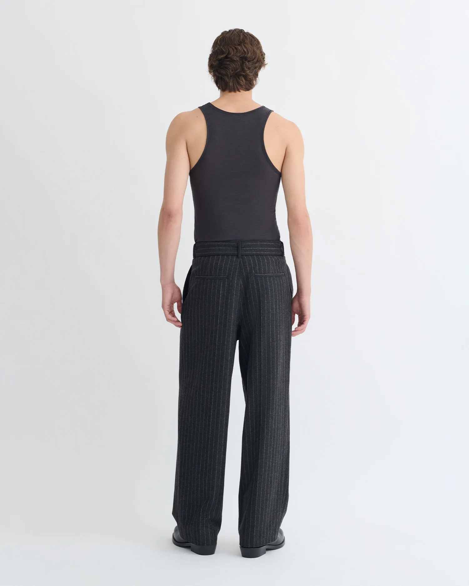 RaglanSleeve Jahi - Melange Wool Jersey Tank Top - Grey Melange