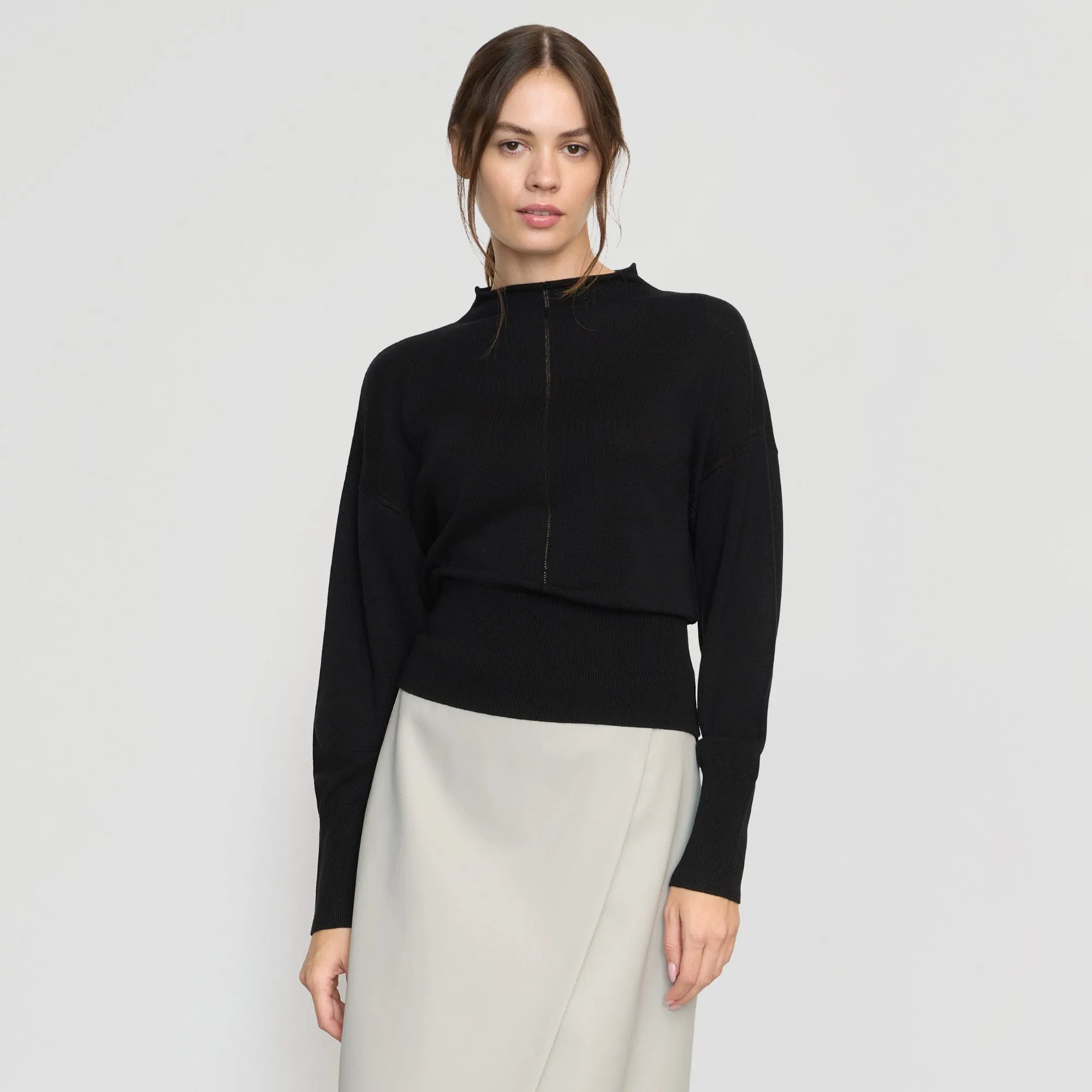 Jillian Pointelle Tencel-Wool Sweater Knit Style